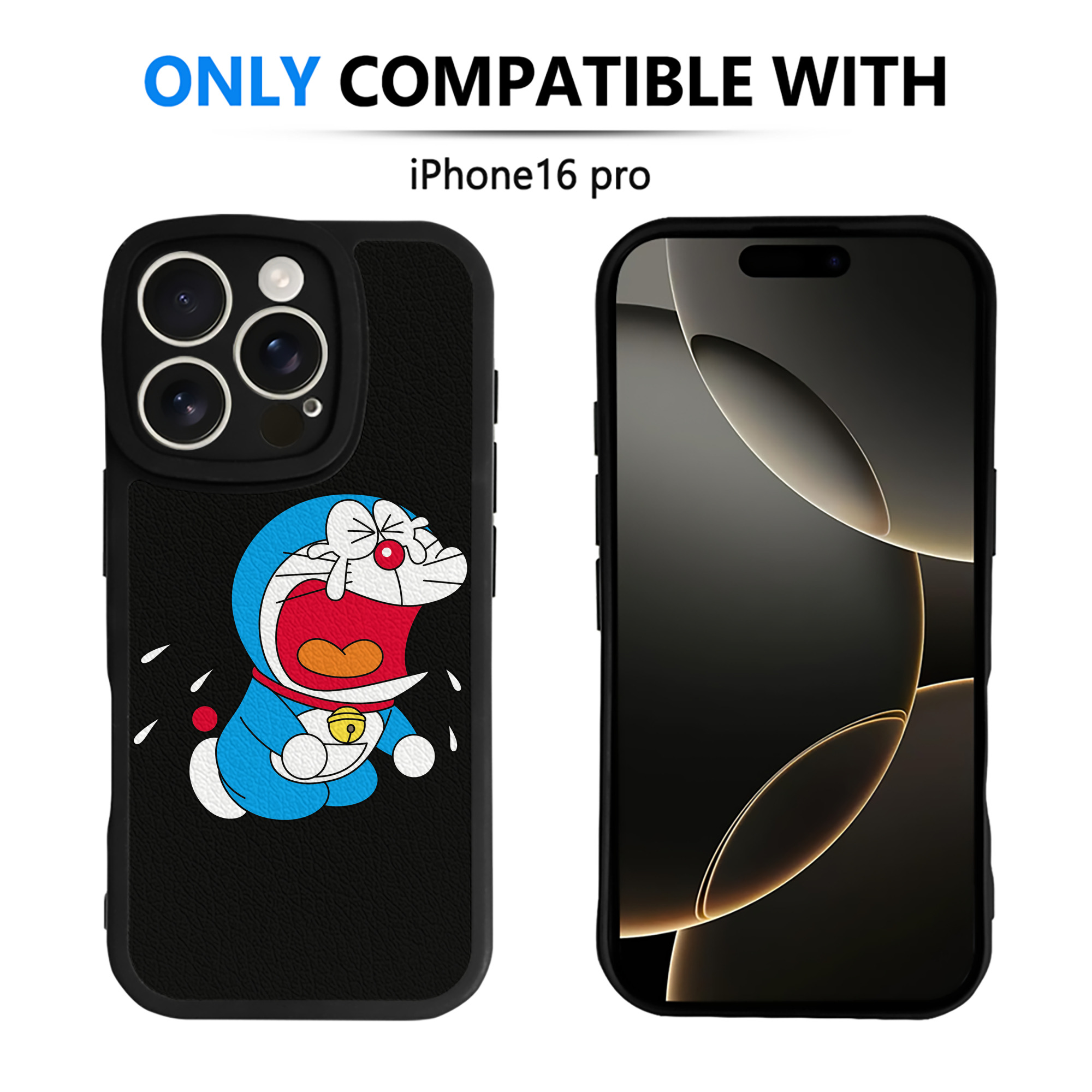 （画像用） ドラえもん Doraemon 【iPhone 16シリーズ対応】シリコンスマホケース（レザー調） 材質：シリコン